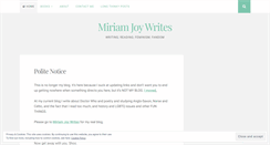 Desktop Screenshot of miriamjoywrites.wordpress.com