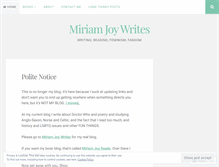 Tablet Screenshot of miriamjoywrites.wordpress.com