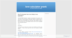 Desktop Screenshot of lovecalculatorprank.wordpress.com