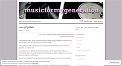 Desktop Screenshot of musicformygeneration.wordpress.com