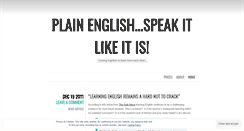 Desktop Screenshot of plainenglishspeakitlikeitis.wordpress.com