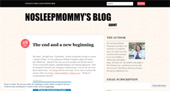 Desktop Screenshot of nosleepmommy.wordpress.com