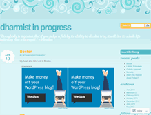 Tablet Screenshot of dharmistinprogress.wordpress.com