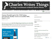 Tablet Screenshot of charleswritesthings.wordpress.com
