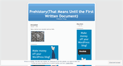 Desktop Screenshot of prehistory.wordpress.com
