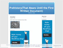 Tablet Screenshot of prehistory.wordpress.com