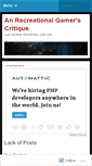 Mobile Screenshot of anrecreationagamerscritiquee.wordpress.com