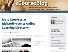 Tablet Screenshot of ecourseblog.wordpress.com