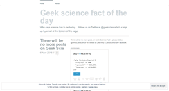 Desktop Screenshot of geeksciencefactoftheday.wordpress.com