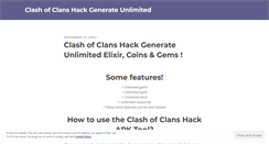 Desktop Screenshot of hackclashofclansfree.wordpress.com