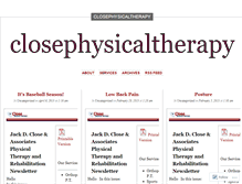 Tablet Screenshot of closephysicaltherapy.wordpress.com
