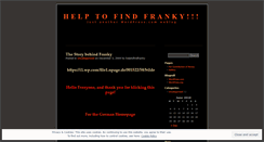 Desktop Screenshot of helptofindfranky.wordpress.com