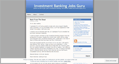 Desktop Screenshot of investmentbankingjobsguru.wordpress.com