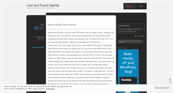 Desktop Screenshot of lostandfoundidentity.wordpress.com