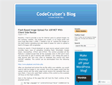 Tablet Screenshot of codecruiser.wordpress.com