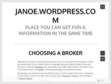 Tablet Screenshot of janoe.wordpress.com