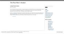 Desktop Screenshot of poormansanalyst.wordpress.com