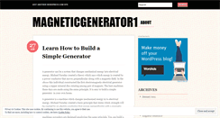 Desktop Screenshot of magneticgenerator1.wordpress.com