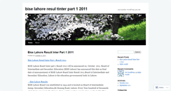 Desktop Screenshot of biselahoreresultinterpart12011.wordpress.com