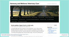 Desktop Screenshot of harmonyandwellnessveterinarycare.wordpress.com