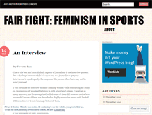 Tablet Screenshot of feminismandsports.wordpress.com