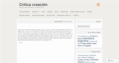 Desktop Screenshot of criticacreacion.wordpress.com
