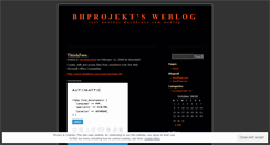 Desktop Screenshot of bhprojekt.wordpress.com