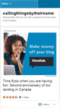 Mobile Screenshot of callingthingsbytheirname.wordpress.com