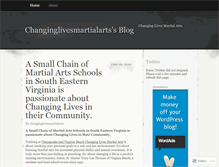 Tablet Screenshot of changinglivesmartialarts.wordpress.com