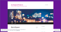 Desktop Screenshot of ecologicalfinance.wordpress.com