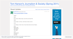 Desktop Screenshot of hansonjournalism2spring2011.wordpress.com