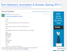 Tablet Screenshot of hansonjournalism2spring2011.wordpress.com