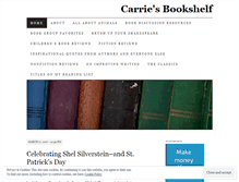 Tablet Screenshot of carriesbookshelf.wordpress.com