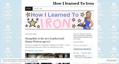 Desktop Screenshot of howilearnedtoiron.wordpress.com