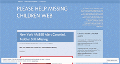 Desktop Screenshot of pleasehelpmissingchildren.wordpress.com