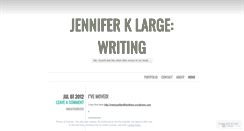 Desktop Screenshot of jenniferklargewriting.wordpress.com