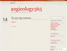 Tablet Screenshot of angieology365.wordpress.com