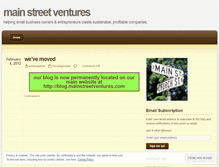 Tablet Screenshot of mainstreetventures.wordpress.com