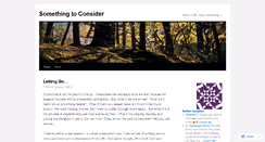 Desktop Screenshot of alittlesomethingtoconsider.wordpress.com