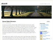 Tablet Screenshot of akosnik.wordpress.com