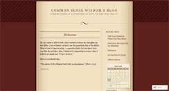 Desktop Screenshot of commonsensewisdom.wordpress.com