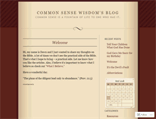 Tablet Screenshot of commonsensewisdom.wordpress.com