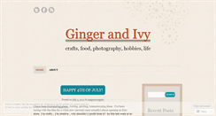 Desktop Screenshot of gingerandivy.wordpress.com