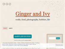 Tablet Screenshot of gingerandivy.wordpress.com