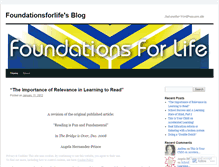 Tablet Screenshot of foundationsforlife.wordpress.com