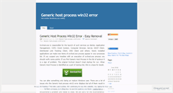 Desktop Screenshot of generichostprocesswin32error.wordpress.com
