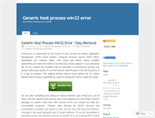 Tablet Screenshot of generichostprocesswin32error.wordpress.com