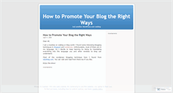 Desktop Screenshot of howtopromoteyourblog.wordpress.com