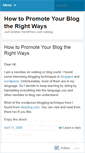 Mobile Screenshot of howtopromoteyourblog.wordpress.com