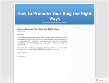 Tablet Screenshot of howtopromoteyourblog.wordpress.com
